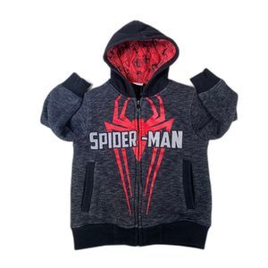 Marvel Spider Man Boys Size 4 Coat Jacket Full Zip Hooded Logo Graphic Print